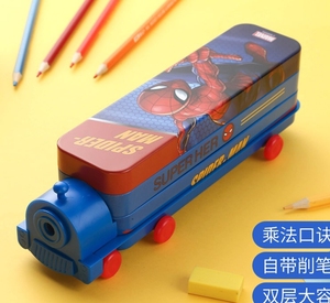迪士尼火车文具盒蜘蛛侠多功能铅笔盒男童笔袋幼儿园男孩多层笔盒