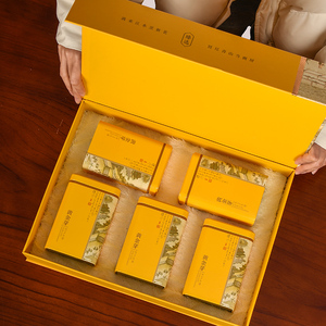 黄金芽礼盒空盒黄茶盒子250g半斤装散茶黄金芽通用礼品盒茶包装盒