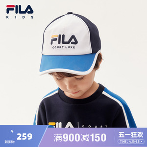 FILA斐乐童装儿童帽子2023秋冬季新款幼儿园休闲运动鸭舌帽棒球帽