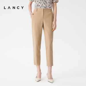 【真丝】LANCY/朗姿2023夏季新款高腰西装裤子女通勤职业休闲裤
