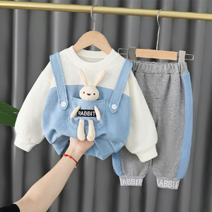 婴儿衣服可爱超萌洋气套装分体四五六七八九十个月男女宝宝春秋装