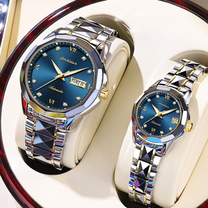 瑞士名牌浪­琴情侣机械手表一对男女夜光时尚潮钨钢驰朗专用1314