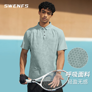 网球t恤男高尔夫polo衫短袖上衣训练服跑步运动速干衣夏季服装