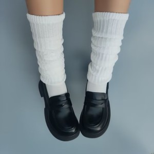 日系原宿风白色针织袜套女士棉线JK堆堆袜辣妹夏季防晒小腿袜