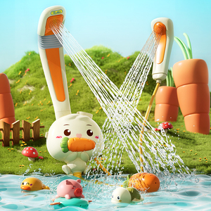 知贝宝宝洗澡玩具儿童兔子双头电动花洒玩水神器戏水喷水男孩女孩