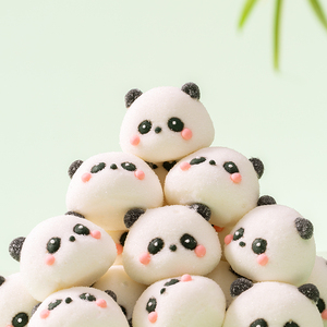 熊猫棉花糖蛋糕装饰3D儿童零食龙头糖果儿童棉花糖批发商用