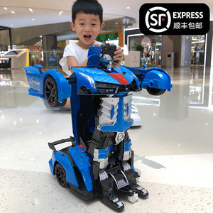 感应变形遥控车充电版汽车变身玩具车金刚机器人儿童玩具男孩赛车