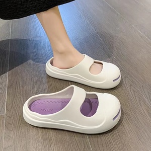 日本代购洞洞鞋女夏季外穿可爱圆头护士防滑软底沙滩包头半拖鞋女