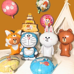布朗熊卡通儿童周岁生日主题场景布置装饰品宝宝气球派对趴体道具