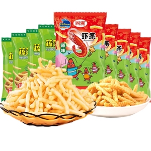 四洲虾条12g儿童单独小包装2岁幼儿园分享小零食学生奖励蔬菜薯条