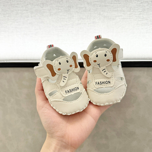 春夏天0-1岁宝宝学步鞋3-56-12个月婴儿卡通软底防掉镂空透气凉鞋