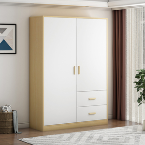 宜家衣柜卧室现代简约家用实木质免安装出租房屋用简易组装小户型