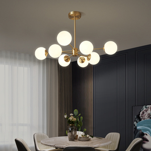 全铜客厅吊灯现代简约餐厅灯创意魔豆分子灯北欧大气卧室轻奢灯具