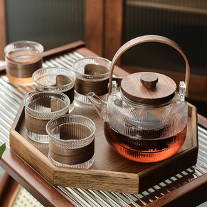 玻璃煮茶壶泡茶家用茶具套装耐高温电陶炉提梁烧水壶茶杯茶壶套装