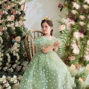 儿童礼服裙2023新款女童礼服公主裙优雅气质主持人走秀钢琴演出