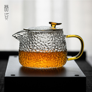 器货日式锤纹玻璃小号煮茶壶家用耐热过滤花茶壶单人用红茶泡茶壶