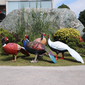 户外仿真白鹇鸡模型摆件花园庭院景观装饰农场饭店鸟类工艺品雕塑