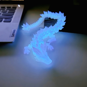 夜光龙水晶龙仿真模型动物玩偶玩具创意氛围桌面摆件3d打印会发光
