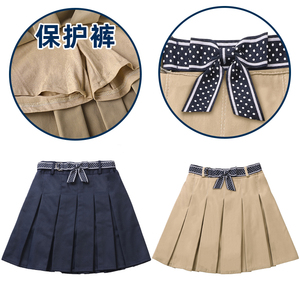 小学生校服裙夏百折裙儿童女童半身裙春秋短裙学院卡其百褶裙藏青