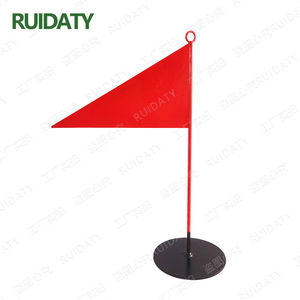 RUIDATY铁饼标枪铅球标识旗运动会标志旗铁质三角旗小红旗带底座