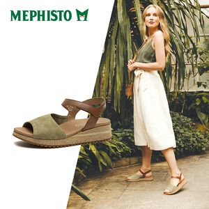 MEPHISTO/马飞仕图新款夏季女士凉鞋粗跟外穿真皮休闲凉鞋JOY