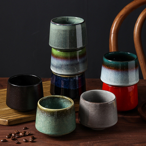 荣耀时创陶瓷杯具复古日式抹茶杯咖啡杯家用寿司店餐厅用水杯杯子