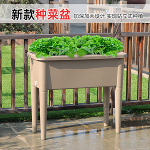 站立式阳台种菜盆塑料花盆家庭园懒人自动吸水蔬菜专用种植箱露台