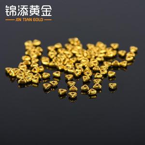 锦添黄金古法碎金子转运珠手链3D硬金足金999隔珠片手串三角配饰