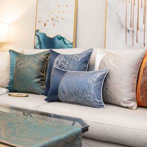 轻奢沙发靠垫墨绿北欧风格欧式奢华抱枕样板房别墅客厅蓝色靠枕套