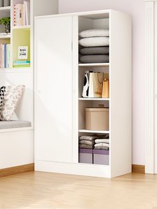 宜家推拉门衣柜家用卧室出租房屋用简易组装小户型1米实木衣柜子