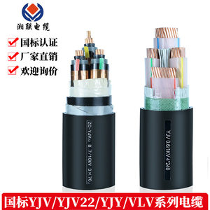 湘联国标YJV纯铜2/3/4芯工程1.5/2.5平方阻燃铠装工程电力电缆线
