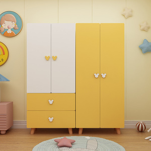 实木儿童衣柜现代简约家用婴儿小户型卧室收纳柜宝宝小孩卡通衣橱