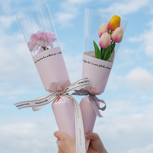 防水玫瑰鲜花包装纸花束包花纸材料opp单只花袋七夕单枝袋玻璃纸