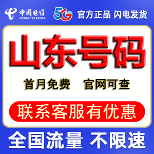 山东济南青岛淄博枣庄东营烟台潍坊电信流量卡手机卡电话卡电信卡