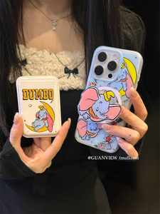 guanview 韩国ins可爱蓝色小飞象磁吸壳适用iPhone15promax苹果14手机壳13卡通12磁吸卡包15创意支架防摔套软