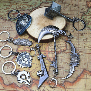 魔兽联盟标志钥匙扣圈炉石卡包挂件部落武器金属饰品男女礼物