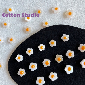 Cotton 【鸡蛋花】天然淡水母贝贝壳diy串珠手链项链饰品配件材料