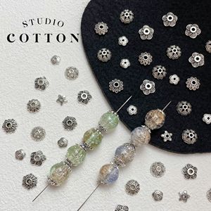 Cotton【花托】复古合金做旧古银隔片珠托串珠DIY手链项链材料