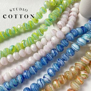 Cotton【幸运糖】琉璃扁圆珠切面日系DIY串珠手工项链材料配件