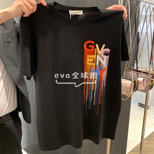香港直邮代购Givenchy/纪梵希彩色流苏刺绣字母logo男女款短袖T恤