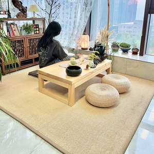 日式竹编凉席地垫加厚榻榻米客厅茶桌室地毯禅意禅房打坐名宿竹垫