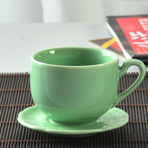 100ml带手柄陶瓷小茶杯家用中式功夫茶杯精致贵气有耳喝茶杯德化