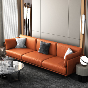 极简北欧风科技布沙发简约现代皮质沙发北欧大户型客厅单双三组合