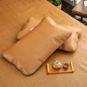 益良凉席枕片单人可买一对夏天然折叠防滑加厚透气古藤枕席枕套子