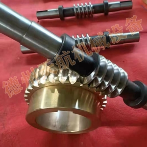 定制减速机蜗轮蜗杆配件双导程包络蜗轮蜗杆1模-20模铜钢蜗杆磨齿