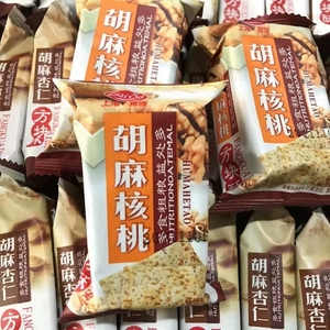 上海莱莎胡麻核桃杏仁饼干散装5斤独立包装粗粮方块饼干休闲零食