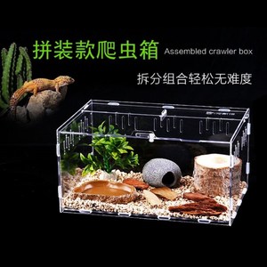 螃蟹生态缸寄居蟹生态缸养螃蟹专用缸六角恐龙鱼生态缸透明饲养盒