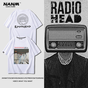 电台司令RadioHead短袖T恤男女夏摇滚Vintage高街时尚潮流半截袖