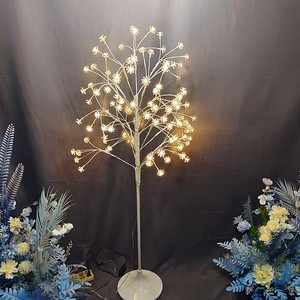 新款珍珠树路引婚礼堂布置舞台装饰道具樱花灯6头烟花树路引摆件
