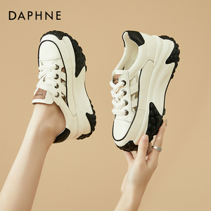达芙妮/Daphne透气镂空厚底老爹鞋女夏新款小个子增高百搭休闲鞋